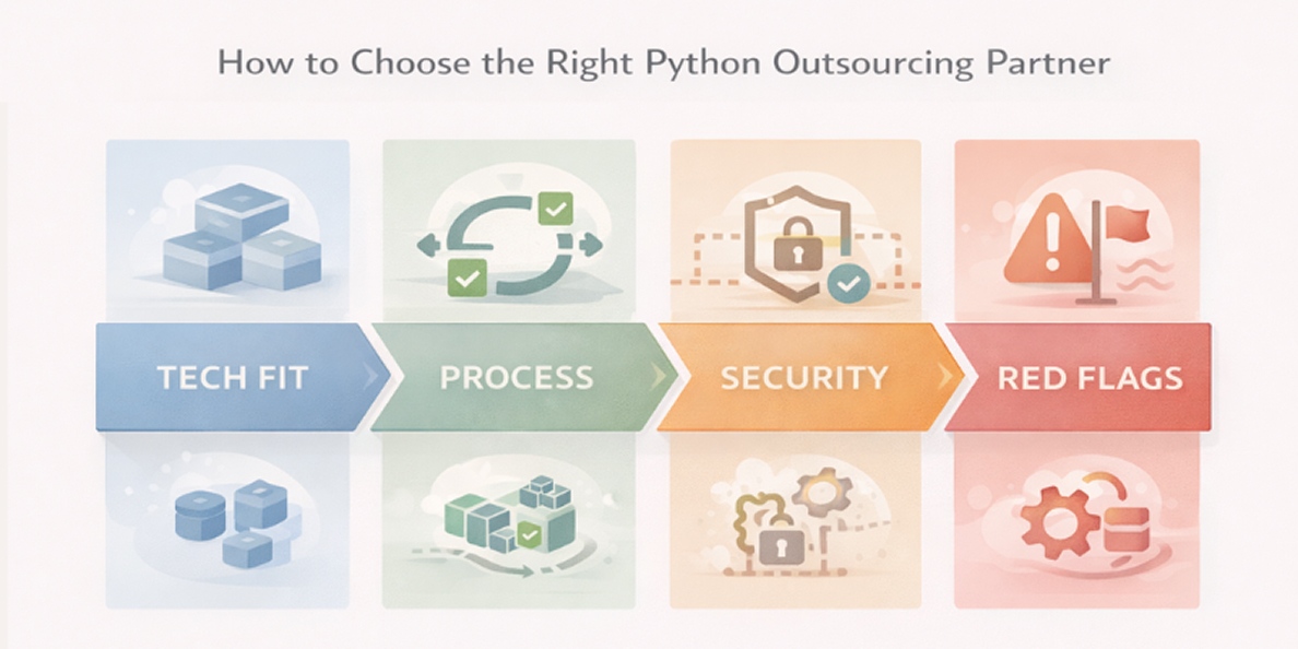 An image that represent how to choose the right Python outsourcing partner